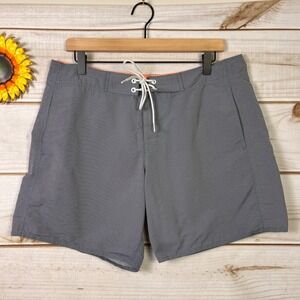 Zachary Prell Mens Board Shorts Gray‎ Orange Swim Trunks Swimsuit 36 34